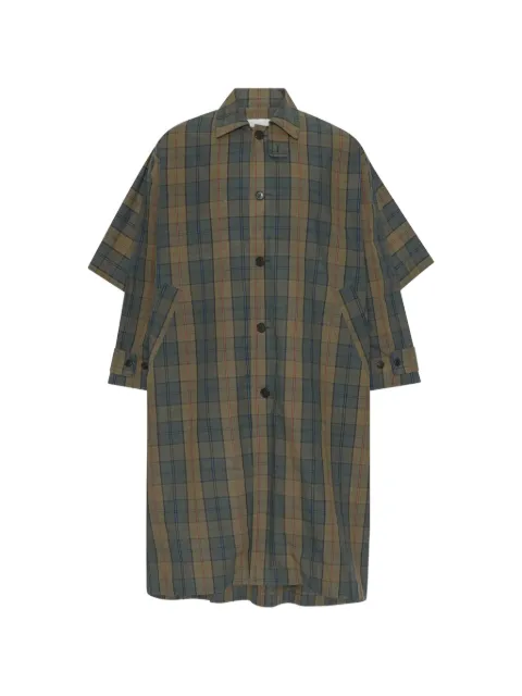 Henrik Vibskov Uncut tartan-check coat Brown AW26STUDM611