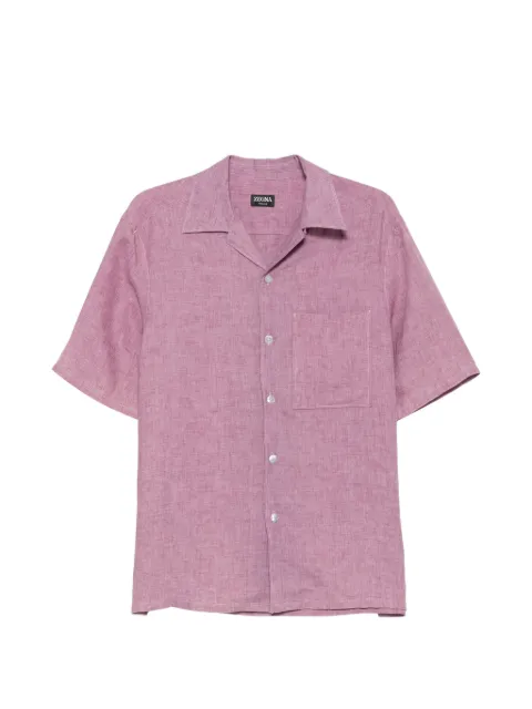 Zegna short-sleeved camp-collar shirt Purple UHX31A3SCP5