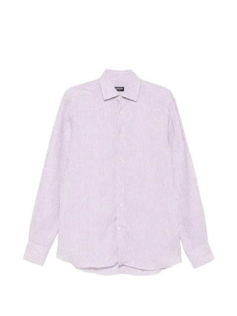 Zegna striped long-sleeve shirt Pink UHX27A3SRF7