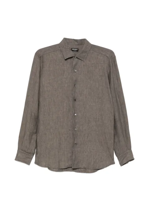 Zegna linen long-sleeve shirt Grey UHX51A3SRO5