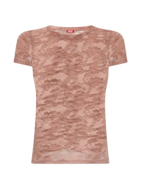 Diesel camo lace-patterned T-shirt Pink A183150DRAK