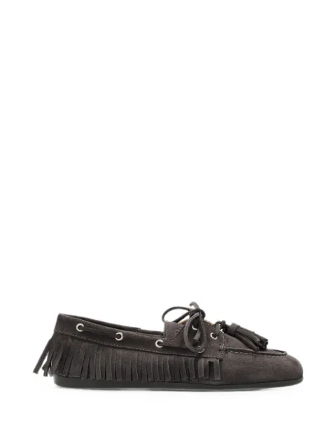 Posa tassel-detail fringed loafers Grey PW99BOATLOAFERNATIVETASSELSUEDE