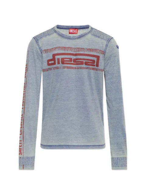 Diesel logo-print long-sleeve T-shirt Blue A226910EFBK