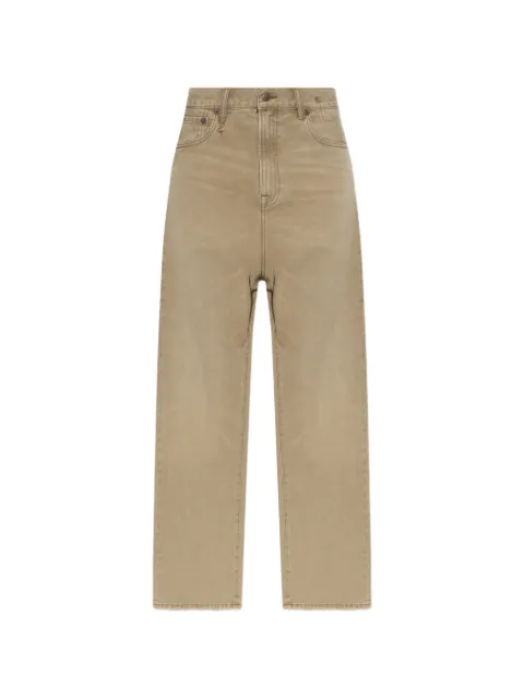 R13 logo-patch straight-leg jeans Neutrals R13WD065D464A0