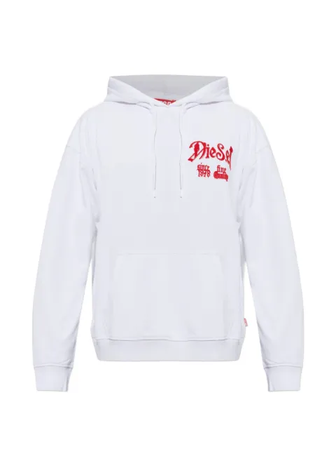 Diesel logo-detail drawstring hoodie White A228960EFBU