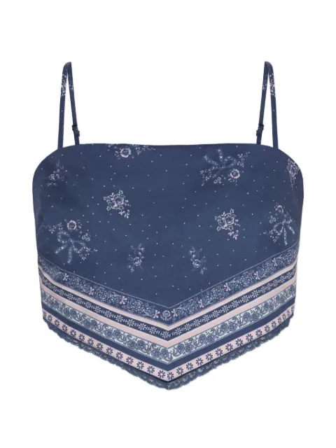 LoveShackFancy Mollie floral-print top Blue T15443359