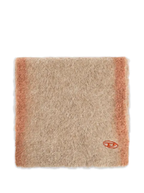 Diesel logo-embroidered brushed-knit scarf Neutrals A241740QMCK