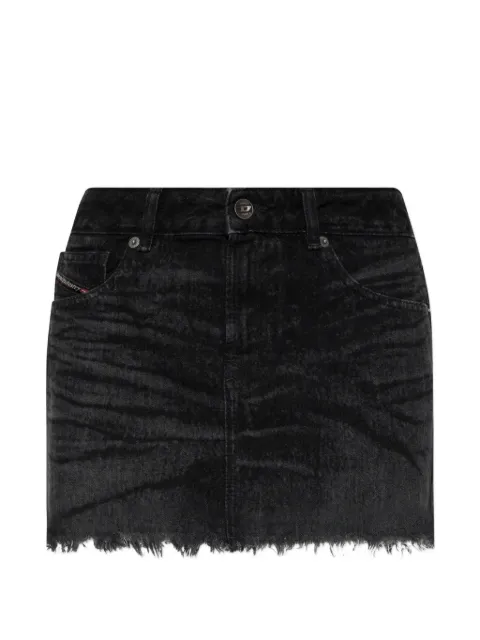 Diesel faded frayed-hem midi skirt Black A24996007DB