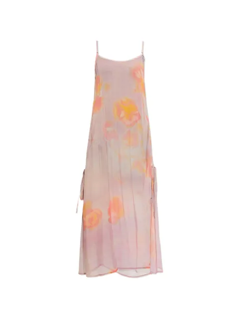 Diesel floral-print crystal-logo midi dress Pink A226100AMEY