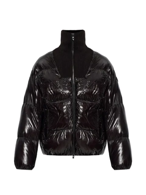 Diesel down puffer jacket in ripstop with ribbed collar Black A233010BKCP