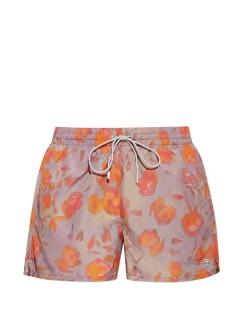 Diesel metallic swim shorts with floral print Purple A234030KNBP