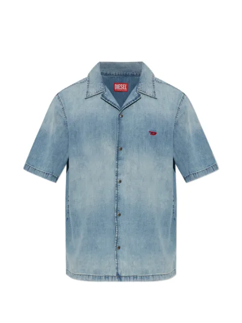 Diesel logo-embroidered short-sleeve shirt Blue A169570IRAB