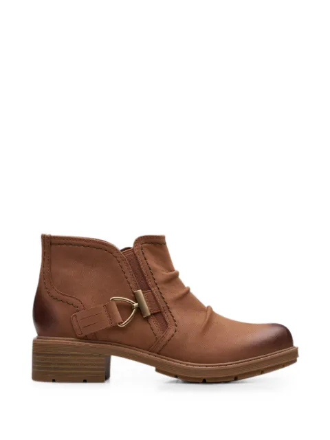 Clarks Originals Hearth Clara buckled leather ankle boots Brown 26181005