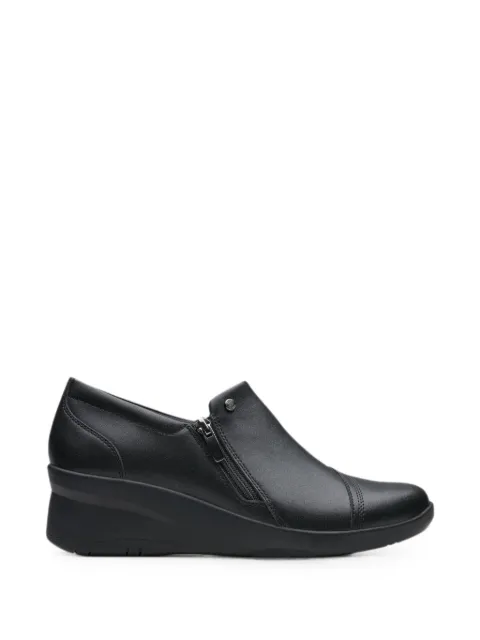 Clarks Originals Suttyn Zip wedge leather loafers Black 26180145