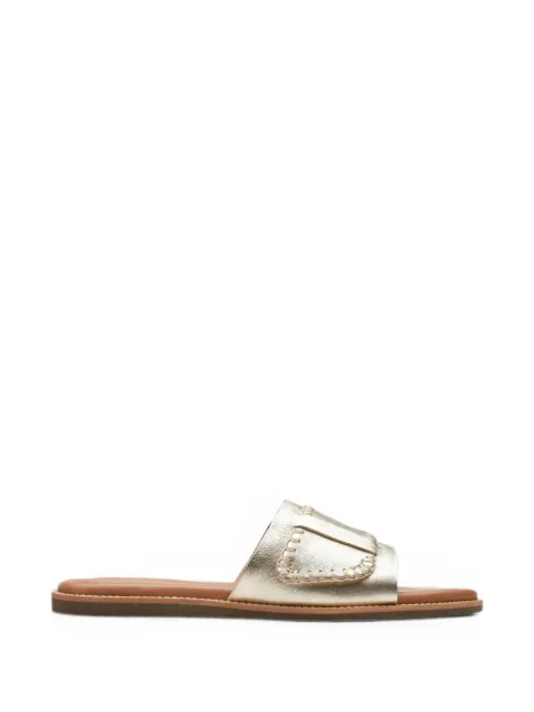 Clarks Originals Maritime whipstitch-trim flat sandals Gold 26176400