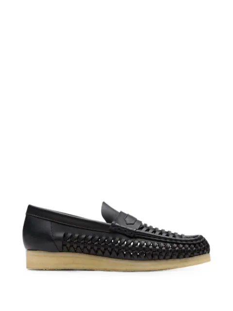 Clarks Originals Wallabee Penny Weave leather loafers Black 26180229