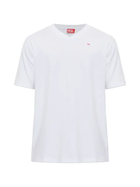 Diesel logo-embroidered V-neck T-shirt White A242490AIJU