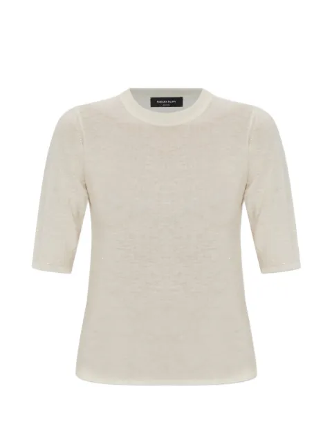 Fabiana Filippi sequin-embellished short-sleeve T-shirt Neutrals MAD216F092D7220000