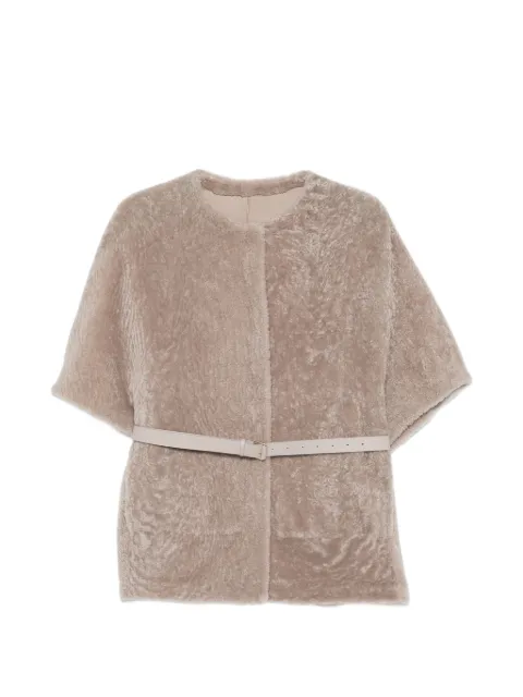Manzoni 24 belted short-sleeve jacket Neutrals 26M1742S23NL8G
