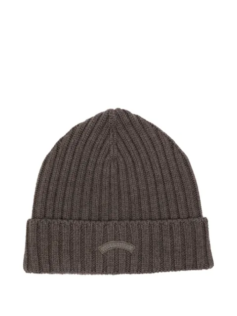 Paul & Shark ribbed-knit beanie hat Brown 14317150365