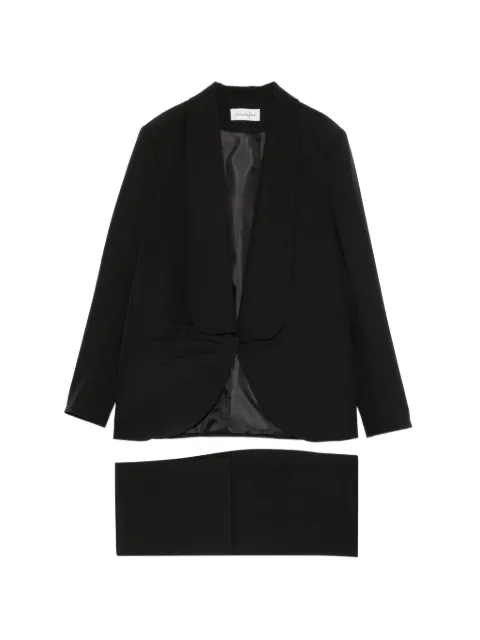 Je Suis le Fleur shawl-lapel ruched-detail suit Black AN004NERO