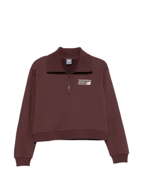 New Balance Athletics Premium half-zip logo-embroidery sweatshirt Red WT62P1FS