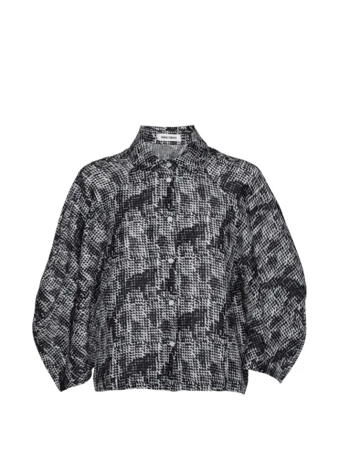 Henrik Vibskov graphic-print balloon-sleeve shirt Black AW26STUDF209