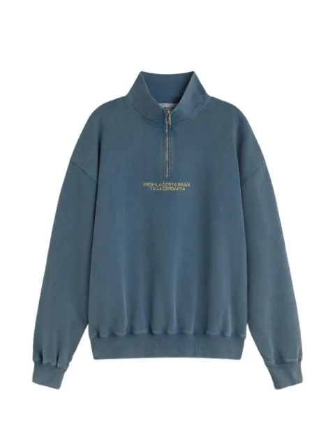 LES HÉRITIERS Roots quarter-zip sweatshirt Blue ROOTSPULLOVERZIP