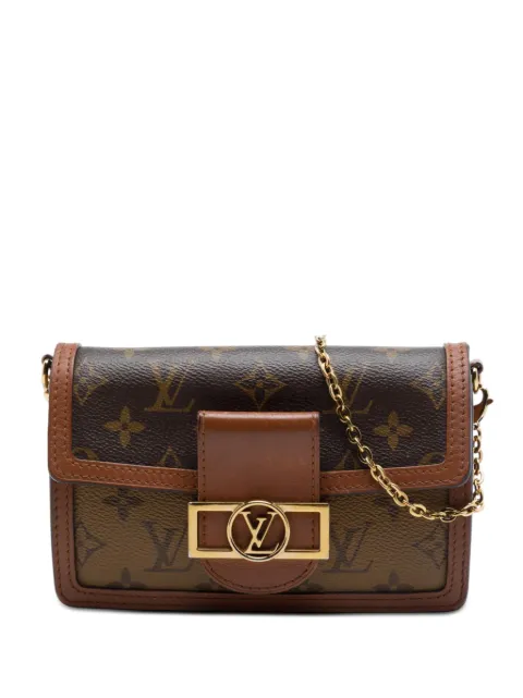 Louis Vuitton Pre-Owned 2021 Monogram Reverse Dauphine Wallet on Chain crossbody bag Brown TJDUSUD8C3743348