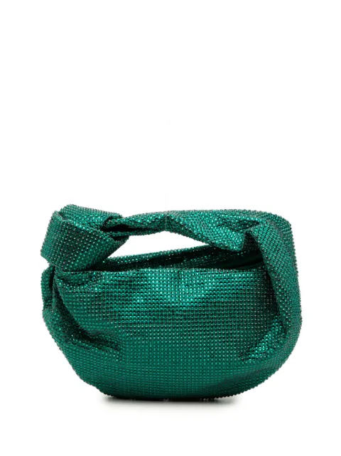 Bottega Veneta Pre-Owned 2012-2026 Mini Crystal Embellished Satin Jodie hobo bag Green 2ETA5WID0VDJVCA3