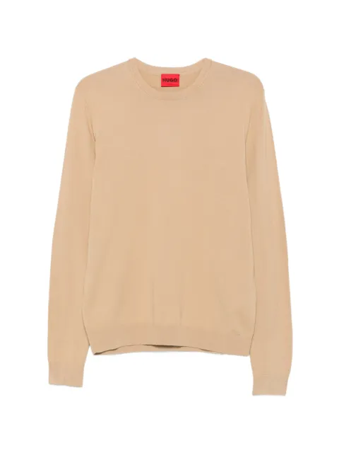 HUGO crew-neck long-sleeve sweater Neutrals 50532074