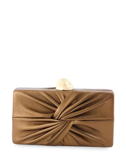 Cult Gaia Lisse knotted leather clutch bag Brown HDBCL3924LR3832
