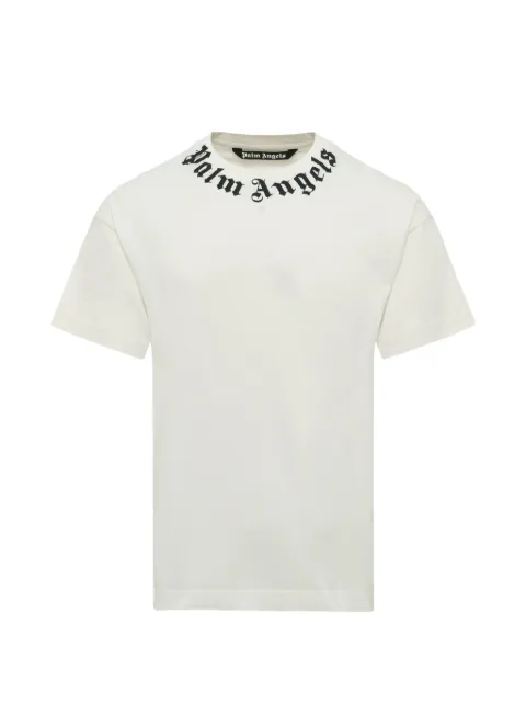 Palm Angels logo-print cotton T-shirt White PAMAA01F26JR010310