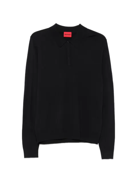 HUGO San Pippo button-fastening polo shirt Blue 50532050
