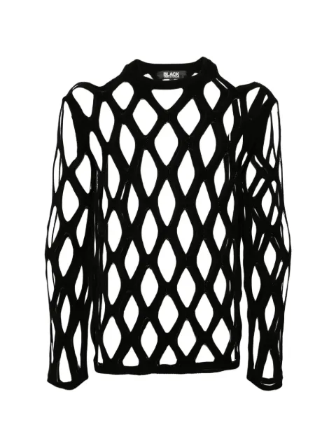Black Comme Des Garçons open-knit long-sleeve sweater Black 1MMNNN0005