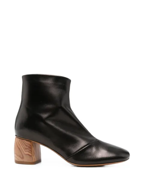 Forte Forte wood-effect block-heel ankle boots Black 9971MYSHOES