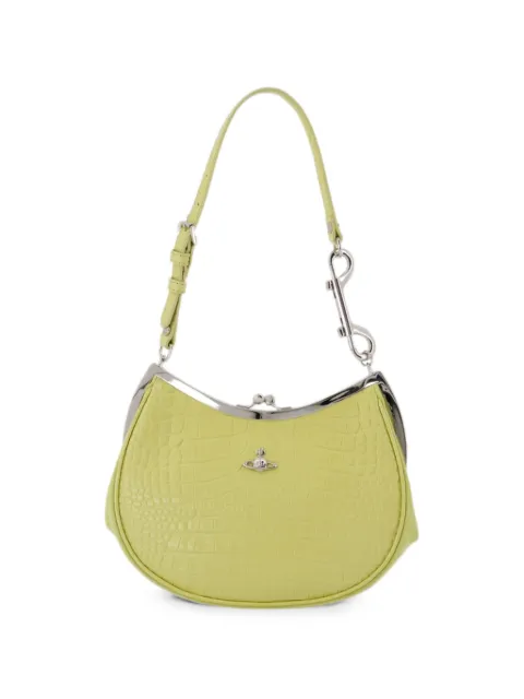 Vivienne Westwood Charm frame croc-effect shoulder bag Green 4B01000PWL0098M403