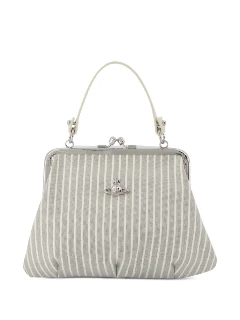 Vivienne Westwood Granny Frame stripe-print clutch bag Grey 4B010007WW01JMP202