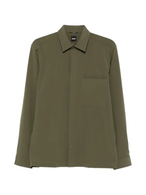 BOSS chest-pocket press-stud shirt Green 50567128