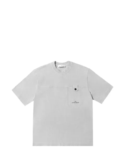 Stone Island logo-print chest-pocket T-shirt Grey L2S152100028S0500