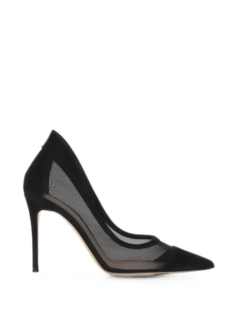 Gianvito Rossi mesh-panelled pointed-toe pumps Black G2237195RIC