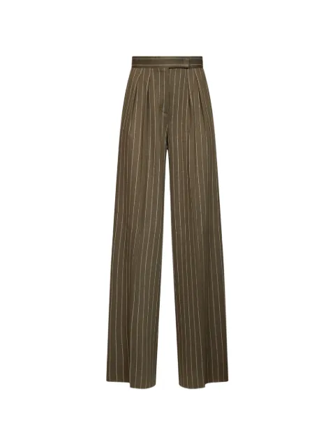 Max Mara pinstripe-pattern pleated trousers Green 2621786071600