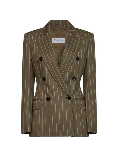 Max Mara Balta double-breasted pinstripe blazer Green 2621916051600