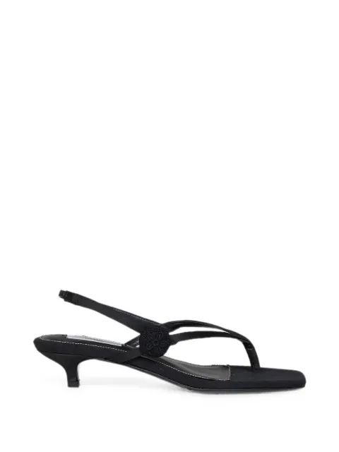 TOTEME crochet-appliqué thong sandals Black 263WAS0351FB0401001