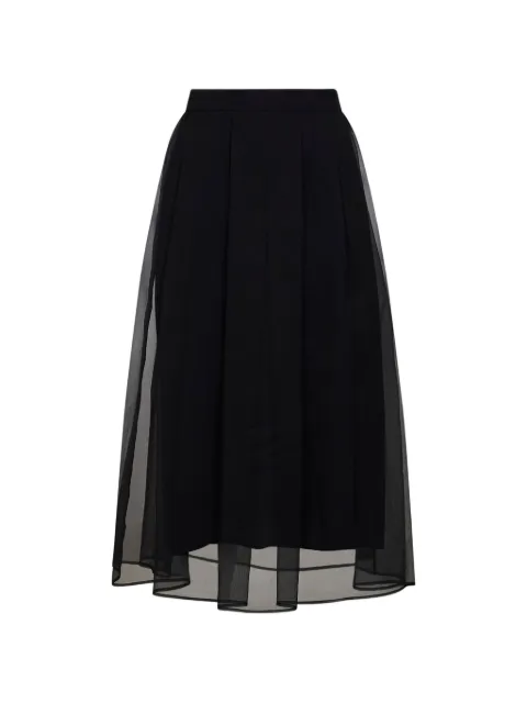 Brunello Cucinelli pleated layered midi skirt Black MF940G4096C101