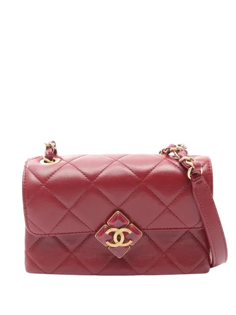 CHANEL Pre-Owned 2021-2026 Mini Lambskin Diamond Lock Flap crossbody bag Red M853H0T0434FJNX6