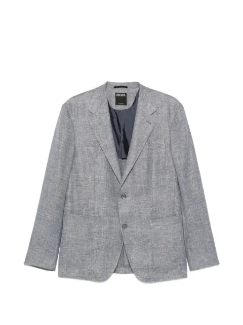 Zegna single-breasted notch-lapel jacket Blue 349518A310FP20