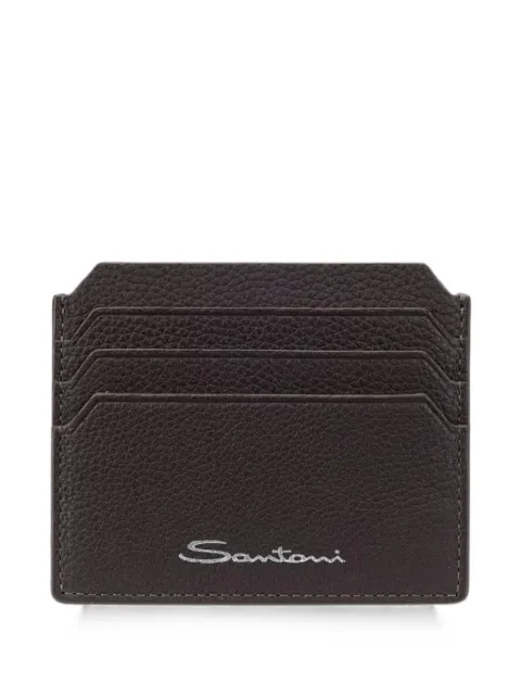 Santoni grained-leather cardholder Brown UFPPA2693FOASIW