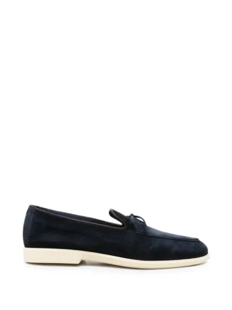 Santoni bow-detail suede boat shoes Blue MGAG19249TICSEAA