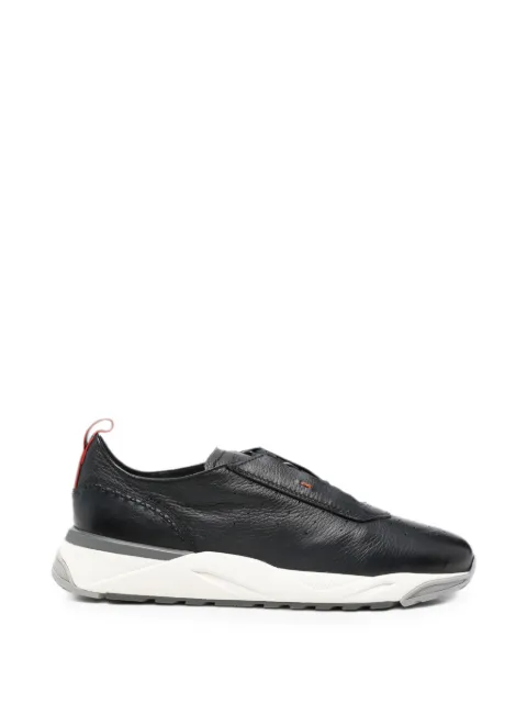 Santoni perforated panelled sneakers Black MBIM22073BGRTEVU